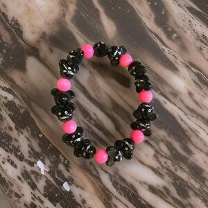 Black/Pink Mouse Bracelet~ 7 in.